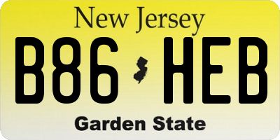 NJ license plate B86HEB