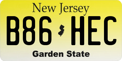 NJ license plate B86HEC