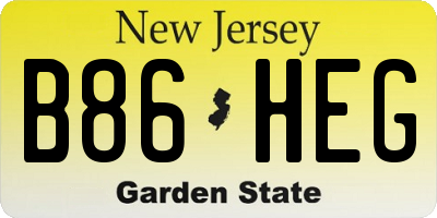 NJ license plate B86HEG