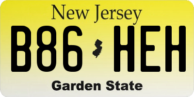 NJ license plate B86HEH