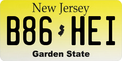 NJ license plate B86HEI