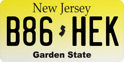NJ license plate B86HEK