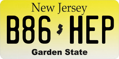 NJ license plate B86HEP