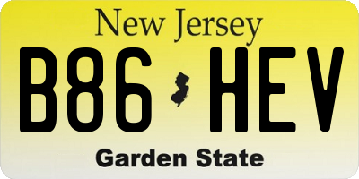 NJ license plate B86HEV