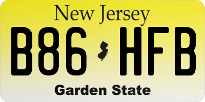NJ license plate B86HFB