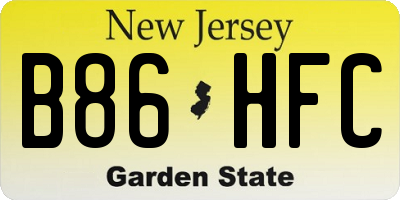 NJ license plate B86HFC