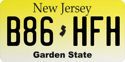 NJ license plate B86HFH