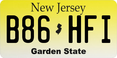 NJ license plate B86HFI
