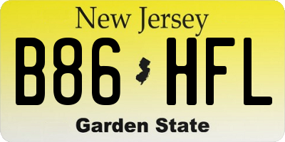 NJ license plate B86HFL