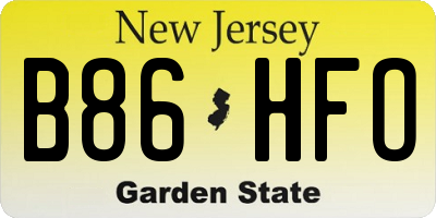 NJ license plate B86HFO