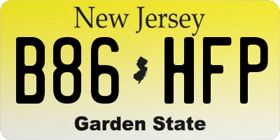 NJ license plate B86HFP