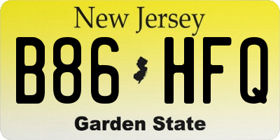 NJ license plate B86HFQ