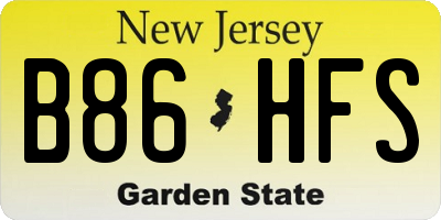 NJ license plate B86HFS