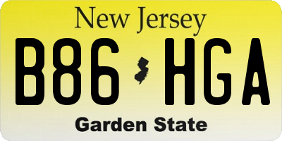 NJ license plate B86HGA