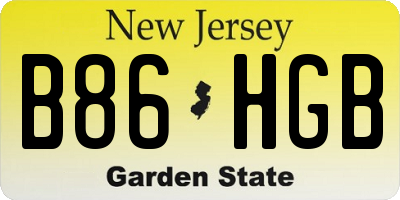 NJ license plate B86HGB