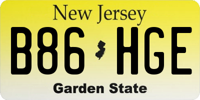 NJ license plate B86HGE