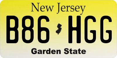 NJ license plate B86HGG