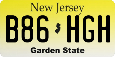 NJ license plate B86HGH