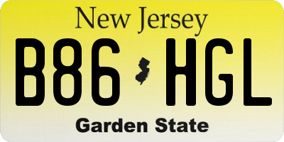 NJ license plate B86HGL