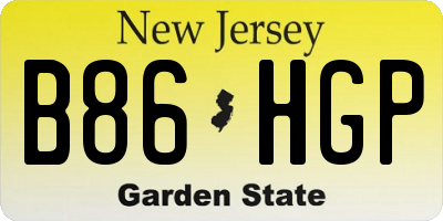 NJ license plate B86HGP