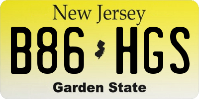 NJ license plate B86HGS