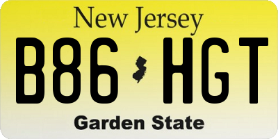 NJ license plate B86HGT