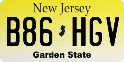 NJ license plate B86HGV