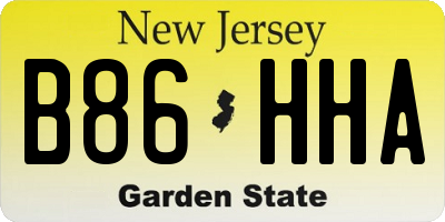 NJ license plate B86HHA