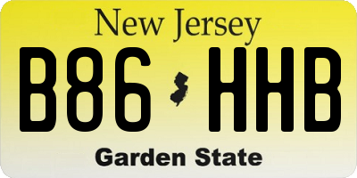 NJ license plate B86HHB