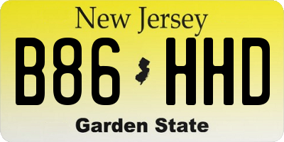 NJ license plate B86HHD