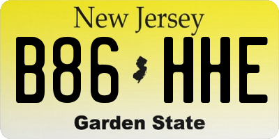NJ license plate B86HHE
