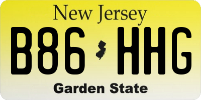 NJ license plate B86HHG