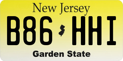 NJ license plate B86HHI