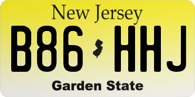NJ license plate B86HHJ