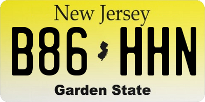 NJ license plate B86HHN