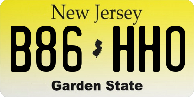 NJ license plate B86HHO