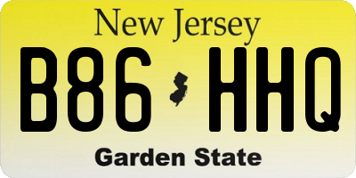 NJ license plate B86HHQ