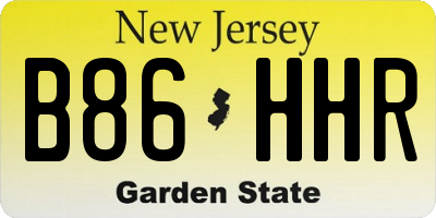 NJ license plate B86HHR