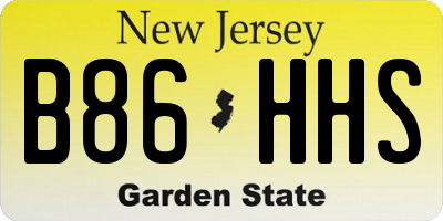 NJ license plate B86HHS