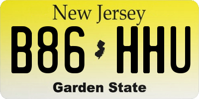 NJ license plate B86HHU
