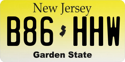 NJ license plate B86HHW