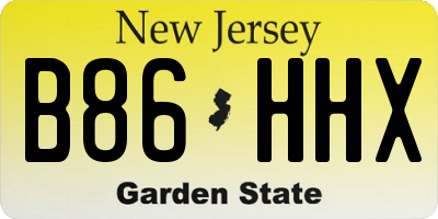 NJ license plate B86HHX