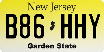 NJ license plate B86HHY