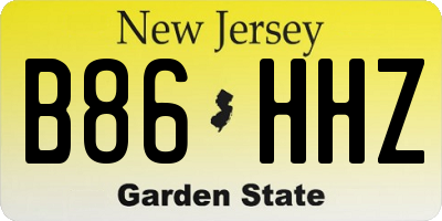NJ license plate B86HHZ