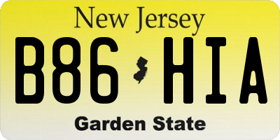 NJ license plate B86HIA