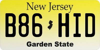 NJ license plate B86HID