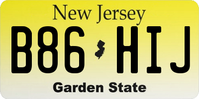 NJ license plate B86HIJ