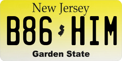 NJ license plate B86HIM