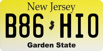NJ license plate B86HIO