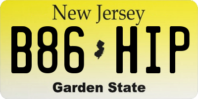 NJ license plate B86HIP